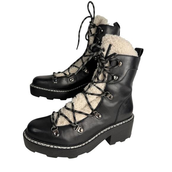 Calvin Klein Women's Alaina Hiking Boots Black‎ Size 7m NWOB - Picture 1 of 10